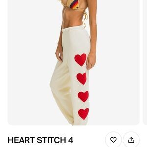 Aviator Nation Sweatpants Heart Stitch 4 brand new